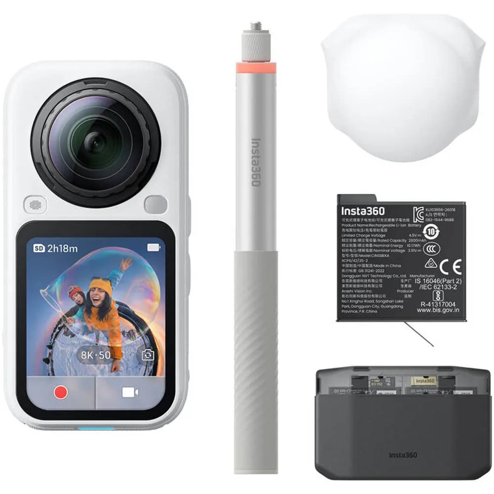 Cámara 360 Insta360 X6 8K Essentials Bundle - Blanco