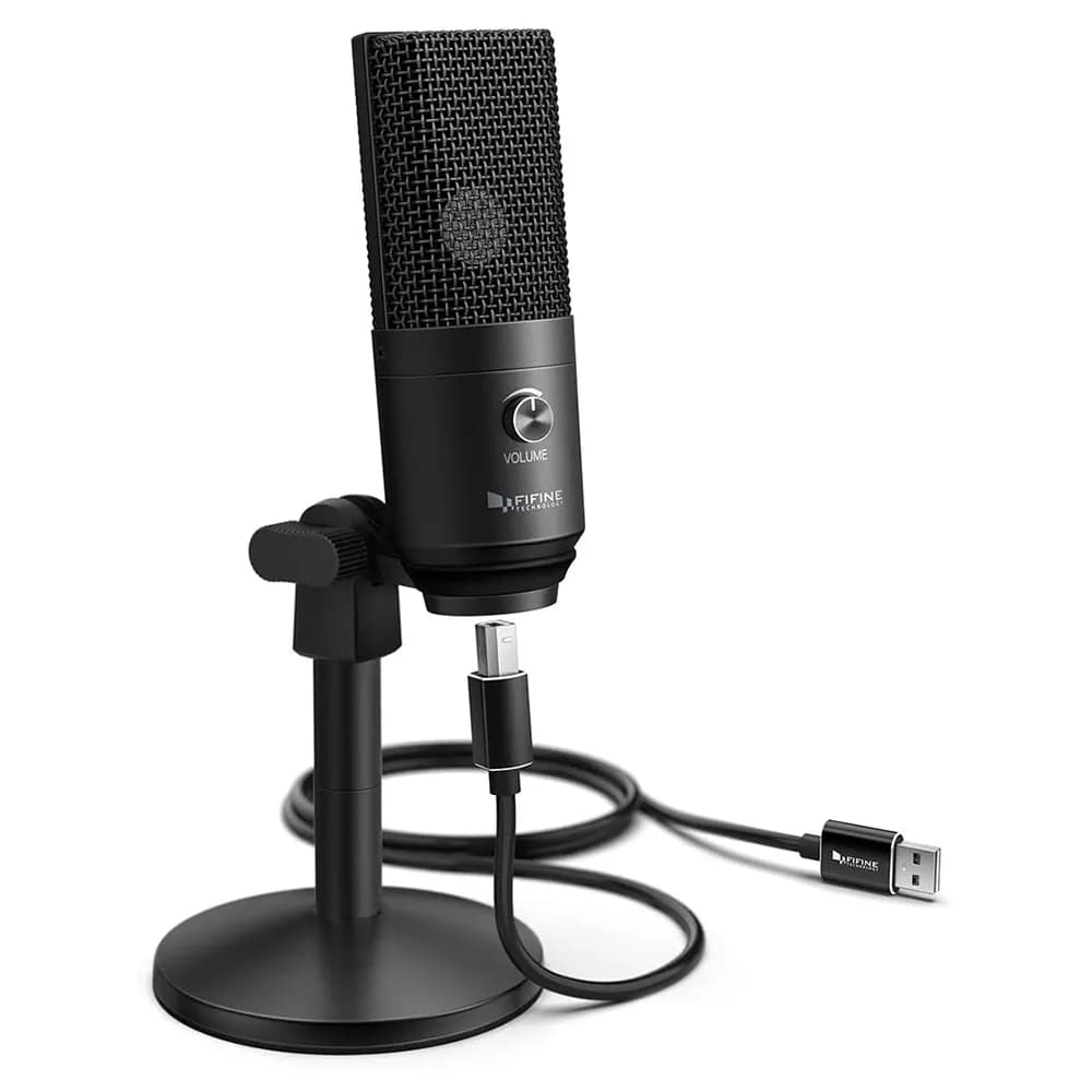 Micrófono condensador USB Fifine K670 para podcast y streaming - Negro