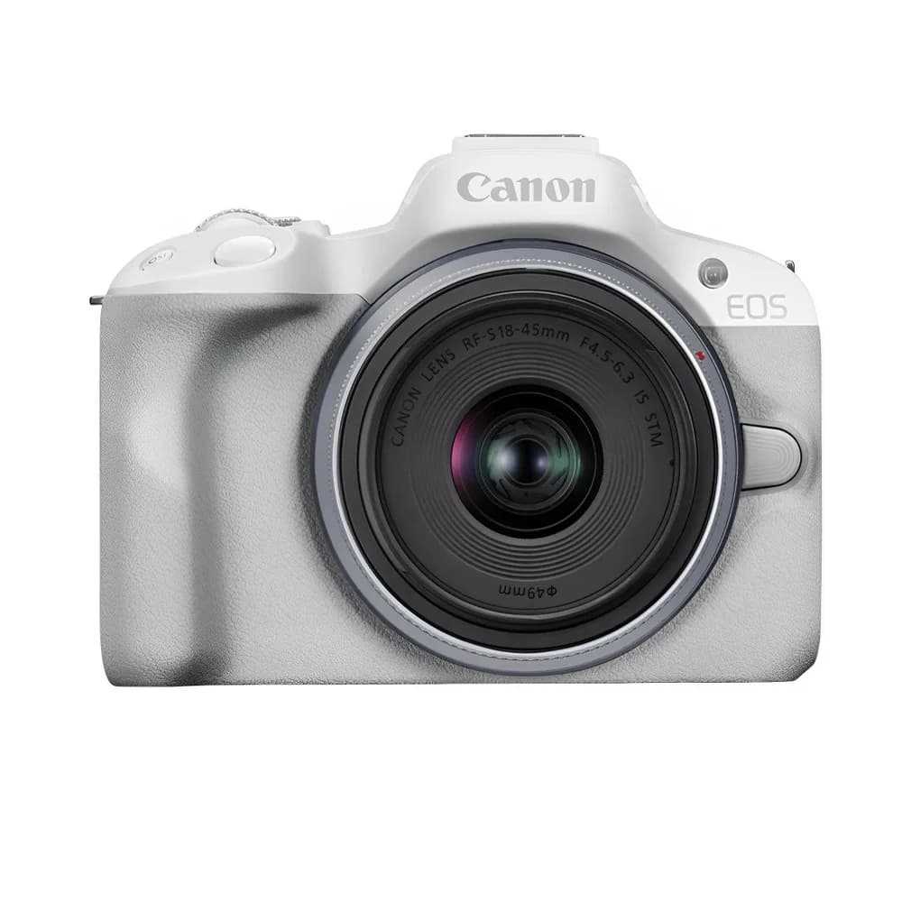 Cámara Mirrorless Canon EOS R50 24.2MP 4K con Lente RF-S 18-45mm - Blanco