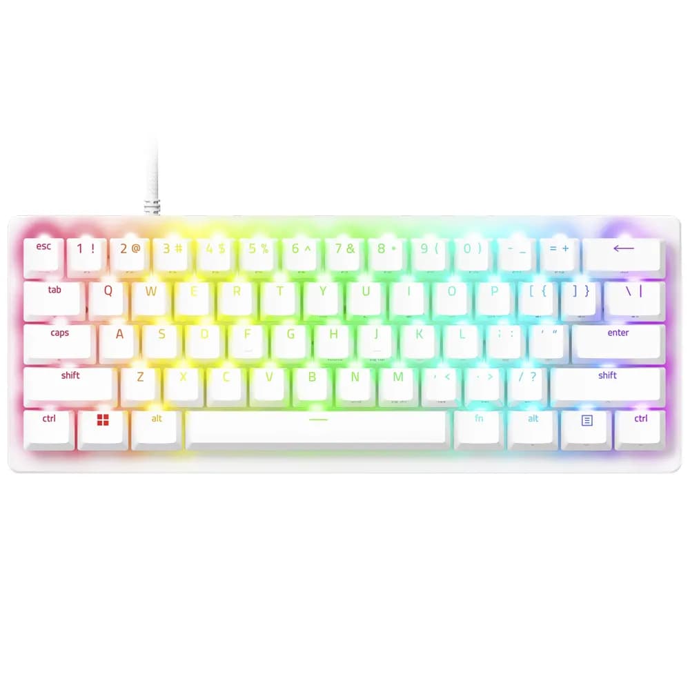 Teclado Gamer Razer Huntsman V3 Pro Mini 60% Óptico Analógico RGB Inglés - Blanco